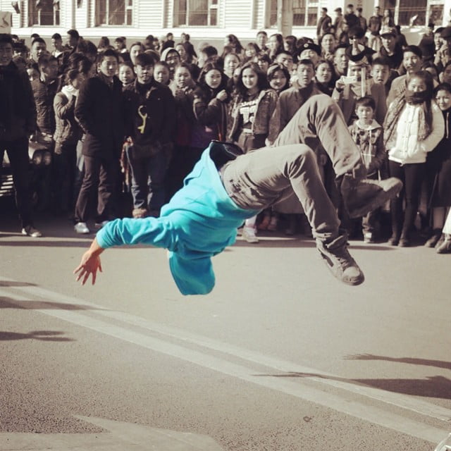 Breakdancer Backflip In Front Of Audience